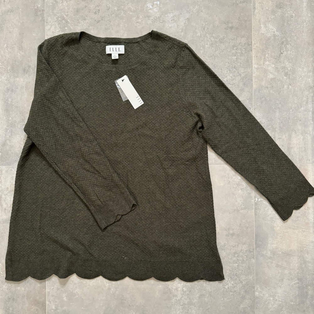 NWT XXL Elle Army Green Sweater